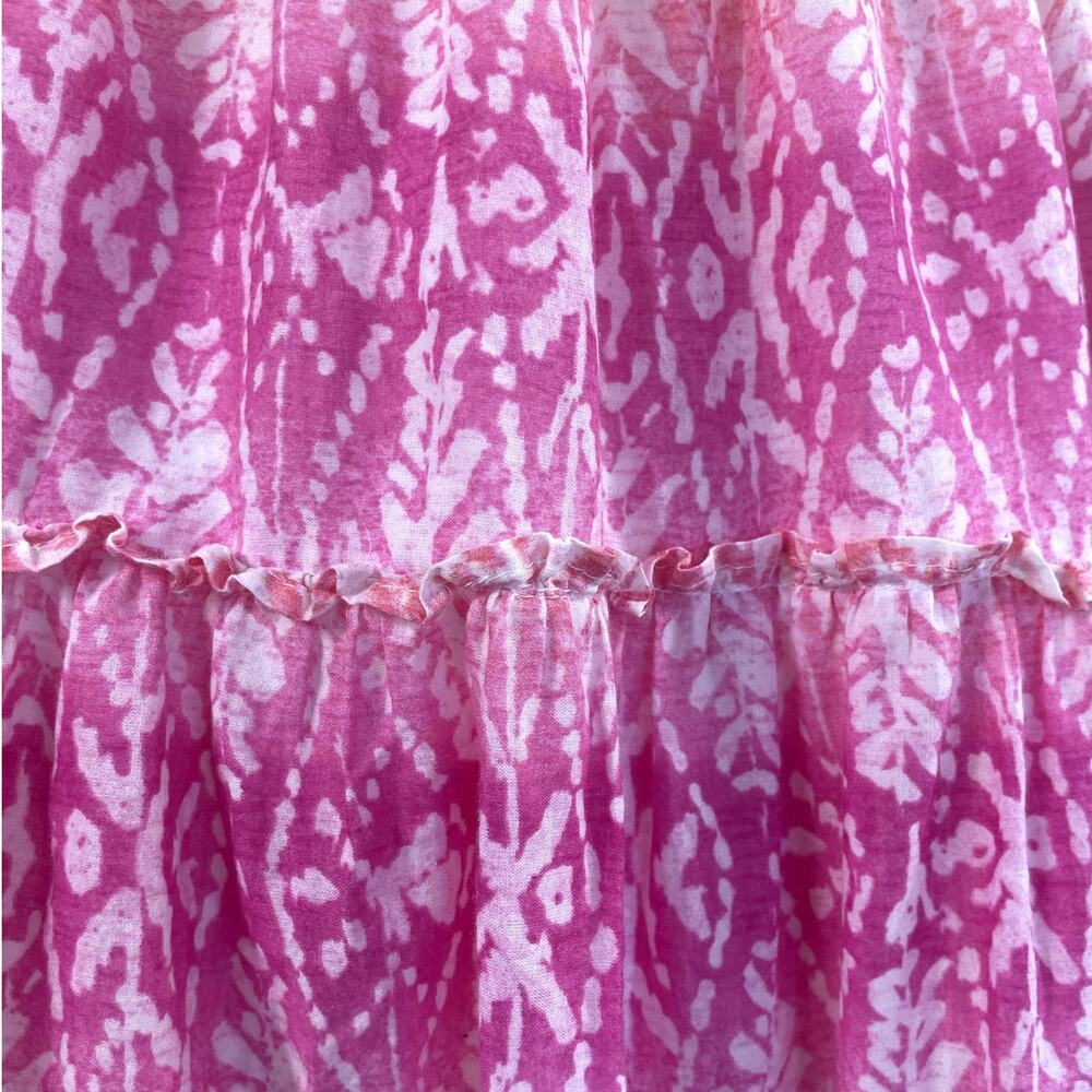Lauren Ralph Lauren Printed Tiered Strapless Midi Dress Smocked Vacation Sz. L - Picture 7 of 11